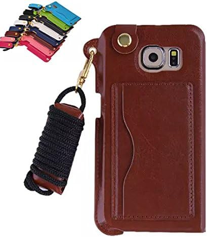 Samsung Galaxy Note 5 Neck Strap case, Heliant PU Leather Case cover shell with Card Holder &amp; Kickstand Feature (Tianzhu series) (Brown)