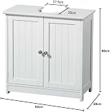 AVC Designs Bathroom Sink Cabinet Under Basin Unit White W60 D29 H60cm view 3