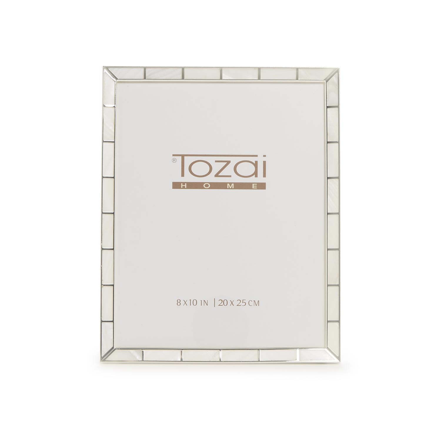 Photo 1 of Two's Company Pearl Essence 8" X 10" Silver Plated Metal Photo Frame w/ Mother Of Pearl Inlay In Gift Box