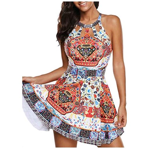 Halter neck skirted swimsuit Clearance