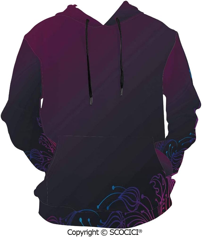 UHOO Rainbow Colored Hoodies 3D Print Sweatshirt for Men