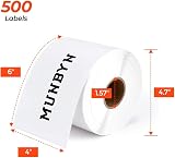 MUNBYN 4x6 Inch Direct Thermal Labels 1000 Sheets 2 Rolls 500/Roll view 2