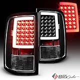 2009-2017 Ram 1500, 2010-2017 2500/3500 Black Fiber-Optic Light-Tube LED Tail Lights Pair L+R 2010 2011 2012 2013 2014