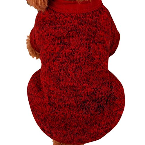 Sunward Pet Dog Clothes Soft Thickening Warm Stripe Polar Fleece Winter Clothes (L2, Red) - Thumbnail 7