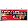 LUKAS Cryl Studio Acrylic Paint Suitcase Set of 9-100ml Tubes of Professional Grade Paint from Germany