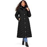 Madden Girl Womens Winter Coat - Long Maxi Quilted Puffer Jacket with Hood | Heavyweight Parka, Wind and Water Resistant, Snap-Over-Zip Front, Zip Pockets, Plus Size Coats for Women S-XL, 1X-3X