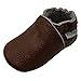 Mejale Baby Boy Girl Shoes Soft Soled Leather Moccasins Anti-Skid Infant Toddler Prewalker (Brown,12-18 Months)