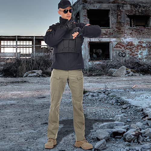 HARD LAND Men’s Waterproof Tactical Pants Ripstop Lightweight Work Cargo Pants with Elastic