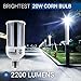 HyperSelect 20W LED Corn Light Bulb, Street and Area Light, E26 Medium Screw Base, 150 Watt Equivalent, Metal Halide Replacement, 2600 lumen, 5000K (Crystal White Glow), 360° Light, UL Listed