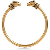 MUSEUM REPRODUCTIONS Egyptian Cat Head Bracelet - Gold Finish