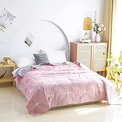 MEJU Flower Muslin Lightweight Summer Blanket for