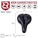 Rock Rider Extremely Comfortable Bicycle Seat by for Women and Man Comfort Healthy Gel Bike Saddle Padded Wide Seat Cover (Black)