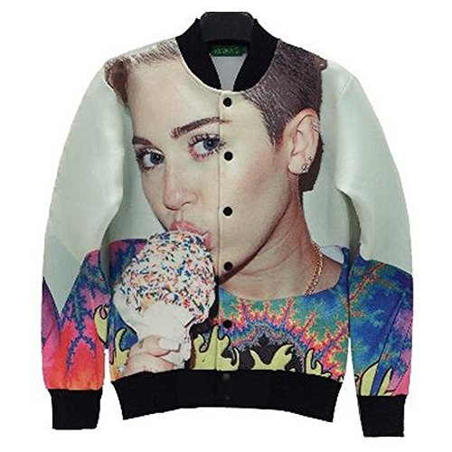 Harajuku Jacket 3D Print Miley Ice cream Long Jacket Clothing Medium Harajuku Jacket 3D Print Miley Ice cream Long Jacket Clothing Medium