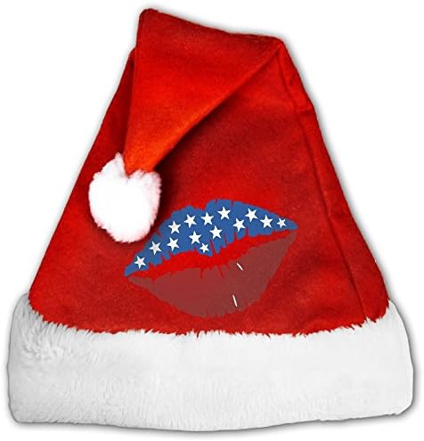 ZFashionA Sexy Mouth Cheerful Red And White Printed Xmas Hats With Holiday Features For All Peoples