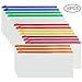 JPSOR 16pcs Poly Zip Envelope File Bag Bill Bag Pencil Case, Plastic Zipper Pouch 9 x 4.7 Inches, 7 Assorted Colors