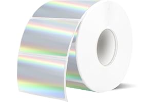 YEGAWEN 2.25"x1.25" Direct Thermal Labels, Holographic Thermal Printer Labels for Barcode, Self-Adhesive Address Shipping Thermal Label Stickers-1 Roll, 300 Labels, Holographic Silver