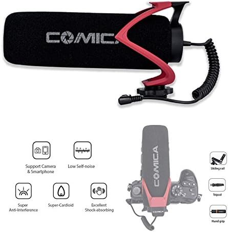 COMICA CVM-V30 LITE Super-Cardioid Condenser Lite Microphone for Canon EOS Mirrorless Cameras Including M3, M5, M6 M50 & More.