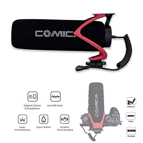 COMICA CVM-V30 LITE Super-Cardioid Condenser Lite Microphone for Canon EOS Mirrorless Cameras Including M3, M5, M6 M50 & More.