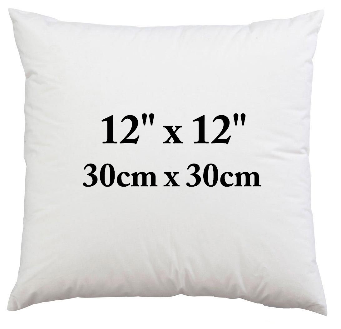 12 Inch Cushion Inners Square Hollowfibre Cushion Pads, Inners Fillers Inserts 12" x 12" (30cm