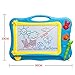 ikidsislands IKS77B [Travel Size] Color Magnetic Drawing Board Kids & Toddlers - Non Toxic Mini Magna Sketch Doodle Educational Toy Boys 1 Pen & 2 Stamps (Blue)
