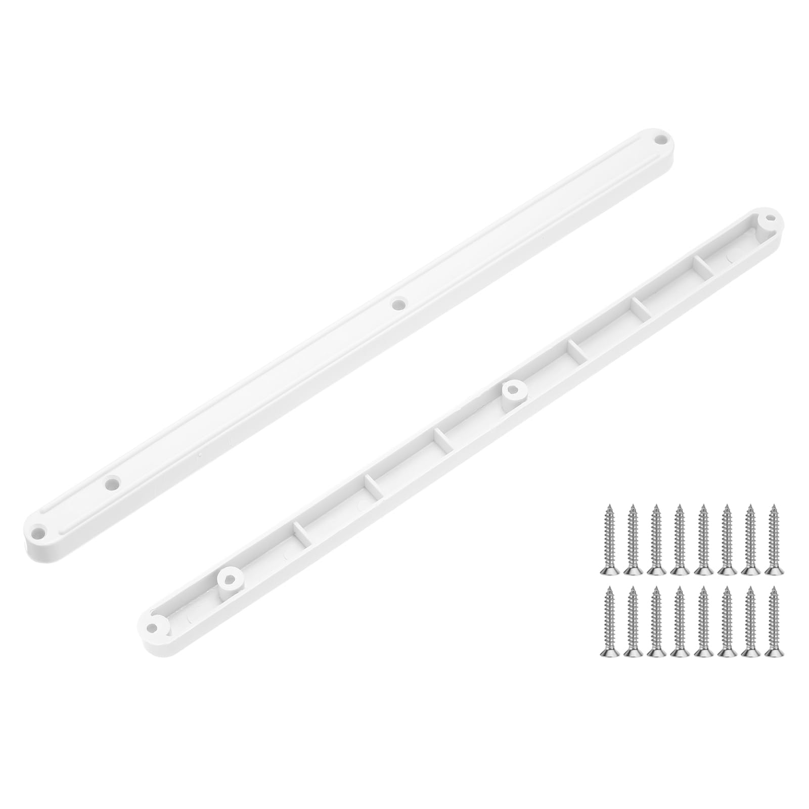 PATIKIL 12 Inch Drawer Slides, 4 Pcs Plastic Guide Rails Side Mounted Rails with Mounting Screws for Cabinet/Drawer/Bedside/Table/Wardrobe, White