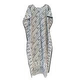 Womens House Dress Kaftan Boho Dresses Brown Printed Maxi Caftan