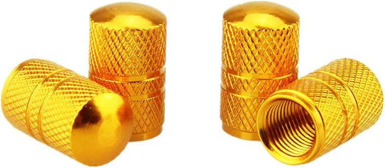 Amazon 8個入りタイヤバルブキャップ アルミ合金製車輪キャップ 防塵キャップ ゴールド エアバルブキャップ 車 バイク