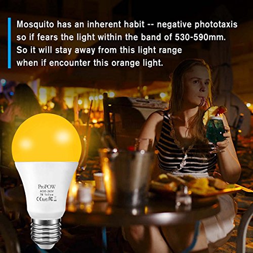 Amber Yellow LED Light Bulb,ProPOW 7W Dusk to Dawn Bulbs 40W Equivalent