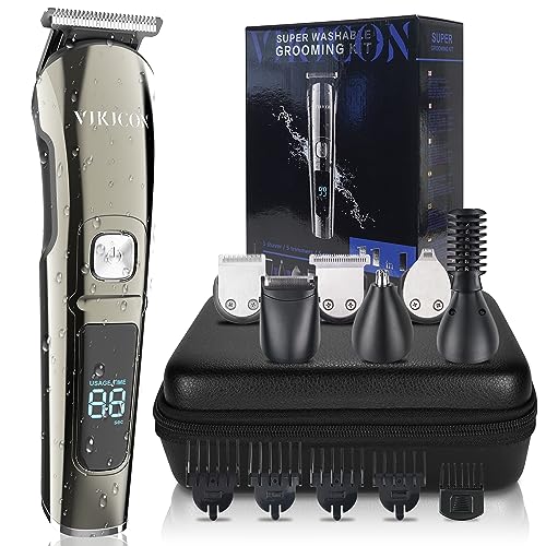 VIKICON Beard Trimmer for Men, Waterproof Beard Trimming Kit w/Case