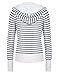 Meaneor Women Long Sleeve Hood Stripped Pullover Jacket Sweatshirt W/ Thumb Hole