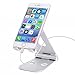 Adjustable Tablet Stand, Amoner [Aluminum alloy] Dual Foldable Phone Stand Holder Playstand for Apple iPad Pro/Air/mini, iPhone, Tablets, Nintendo Switch, Kindle, E-readers and others - Silver