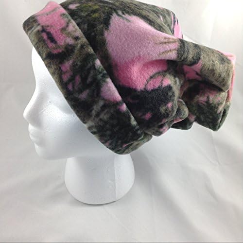 Pink Camouflage hat - SLOUCHY Fleece cap