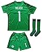 GERMANY NEUER #1 Goalie Football Soccer Kids Goalkeeper Jersey Short Socks Set Youth Sizes (Green, 10-11 YEARS)