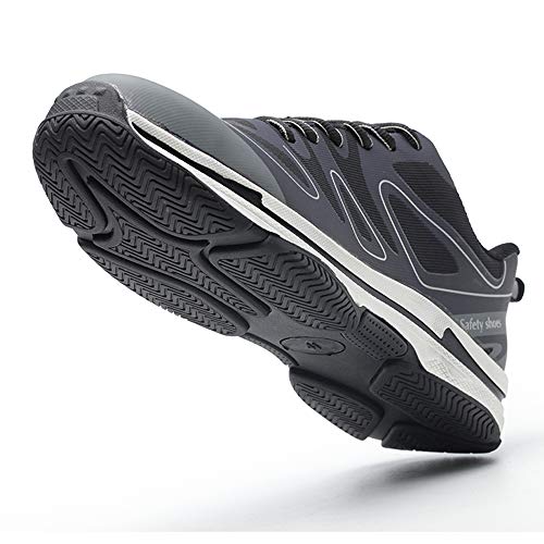 fashion steel toe work shoes industrial&construction shoes for man puncture proof safety shoes for women (man 10, 1822 grey)