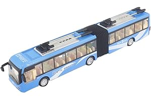 1:48 Metro Articulated Electric Bus, City Bus with Light for Children Kids Traffic Model (White