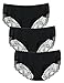 Liqqy Women's 3 Pack Cotton Lace Coverage Seamless Brief Panty Underwear