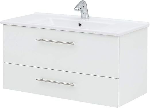 lifestyle4living Waschtischschrank für das Bad in Weiß