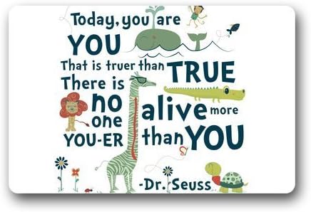 Fandim Fly Custom Dr.Seuss:Today you are Door Mats Rug Non-Skid Slip Rubber Indoor Kitchen Entry 18 x 30 inch