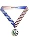 Decade Awards ⚽ Soccer M3XL Premium Die Cast Color Medal - Gold ⚽ Futbol Medallion | Stars and Stripes American Flag Neck Ribbon | 2.75 Inch Wide