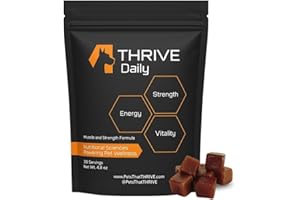 THRIVE PET NUTRITION Thrive Daily Amino Acids for Dogs – Muscle Health, Recovery, Energy & Longevity – Supports Joints, Skin & Coat – Peanut Butter Soft Chews, 30 Count (4.8oz)