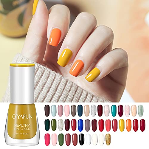 40 Colors Nail Polish Eco-Friendly Easy Peel Off & Quick Dry Water Based Nail Polish 8ml, Removable Gel Nail Polish for Starter DIY Nail Art(#01)