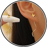 14K Gold Plated Heart Dangle Earrings for Women,Classic Butterfly Tassel Statement Hanging Earrings,Lightweight Star Earrings for Friends Jewelry Gifts