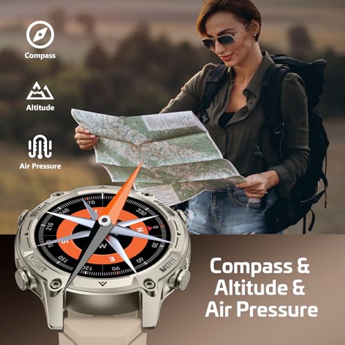 Smartwatch Men Women with GPS, Offline Maps & 6 Satellite Navigation System, 5ATM Waterproof, 21 Day Battery, AI Voice Assistant, 178 Sports Modes, Fitness Tracker with Heart Rate Monitor & Sleep Monitor for Android iOS