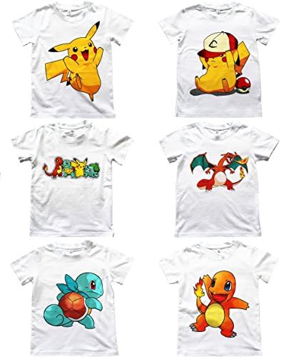UK SELLER Pokemon Go Boys Girls Kids Unisex 100% Cotton T Shirt Pikachu Charmander Charizard Squirtle Bulbasaur 4-13 Years