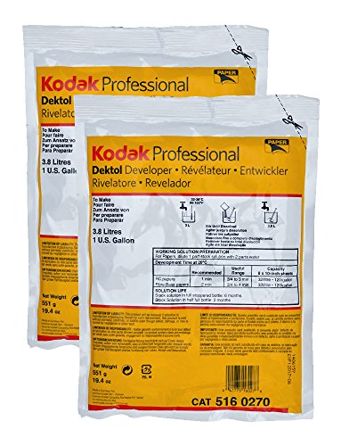 2-Pack Kodak Professional Dektol Developer Powder for Paper, Makes 2 Gallons Total