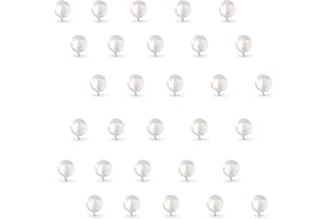 YEETSCHI 5mm Clear Quartz Balls Beads Insert,Quartz Pearl Inserts Accessories (30 Pack) (Clear)