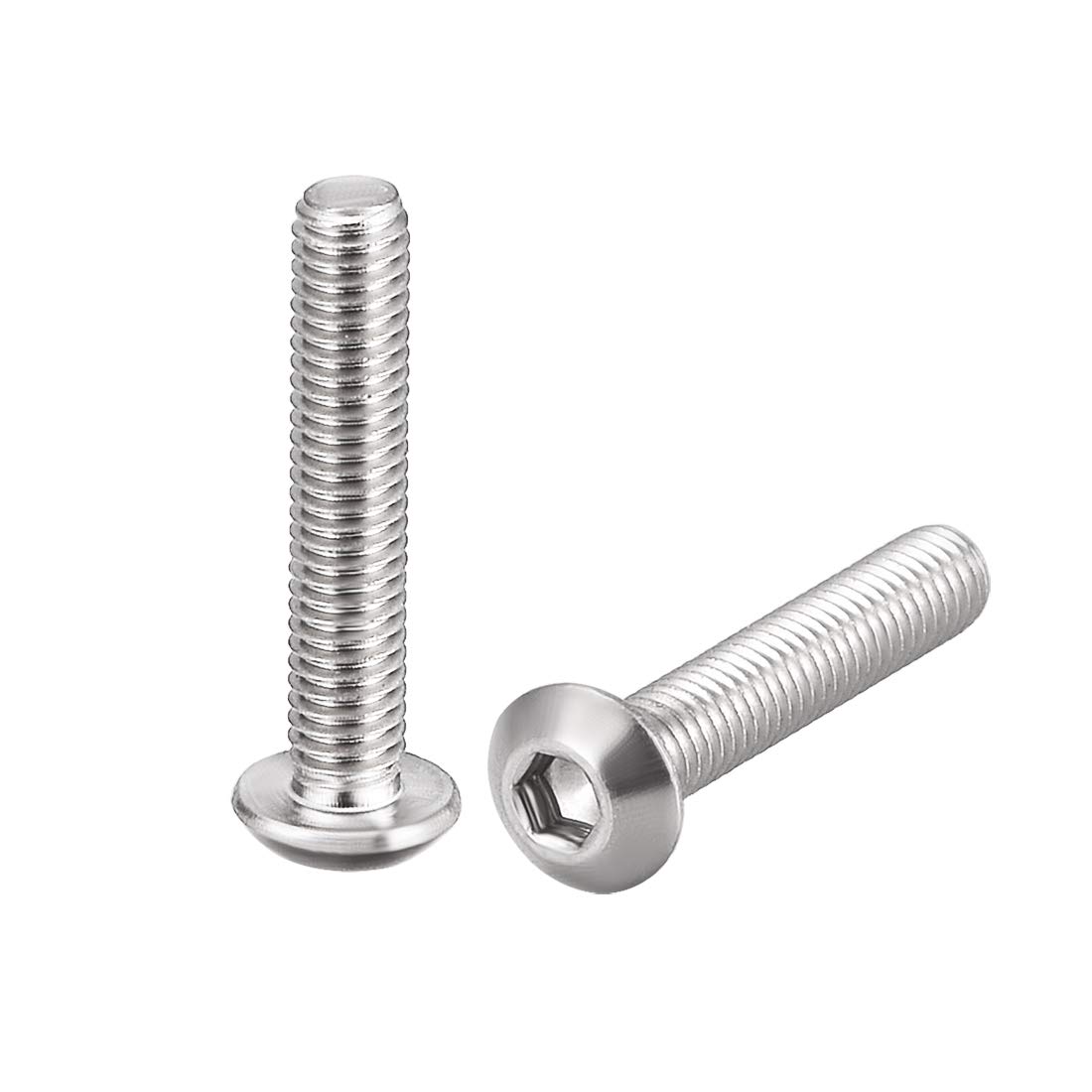uxcell M3x16mm Machine Screws Hex Socket Round Head Screw 304 Stainless Steel Fasteners Bolts 50pcs