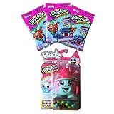 Shopkins Snow Crush Toy Candy Dispenser with 3 Packs of Refill Candy Gluten & Peanut FREE