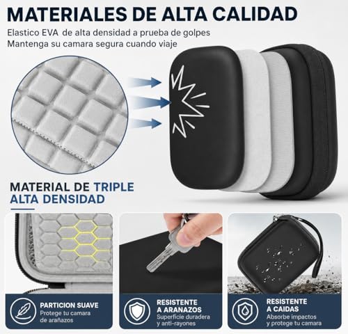 Funda para Cámara Digital,para Canon G7x Mark Iii/Ii/Sx740/Kodak Pixpro FZ/Sony DSCW800,Impermeable y rígido para Camara Fotografica, Bolsillo de Malla para Cables,Protectora portátil