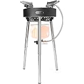 Fire-Maple Saturn X Camping Stove 4400W Gas Stove with Dual Preheating Tube | 4400W High-Power Output, Dual Preheating Tubes for Stable Flame, 3-Level Adjustable Leg Height, Sturdy 4-Way Foldable Support
